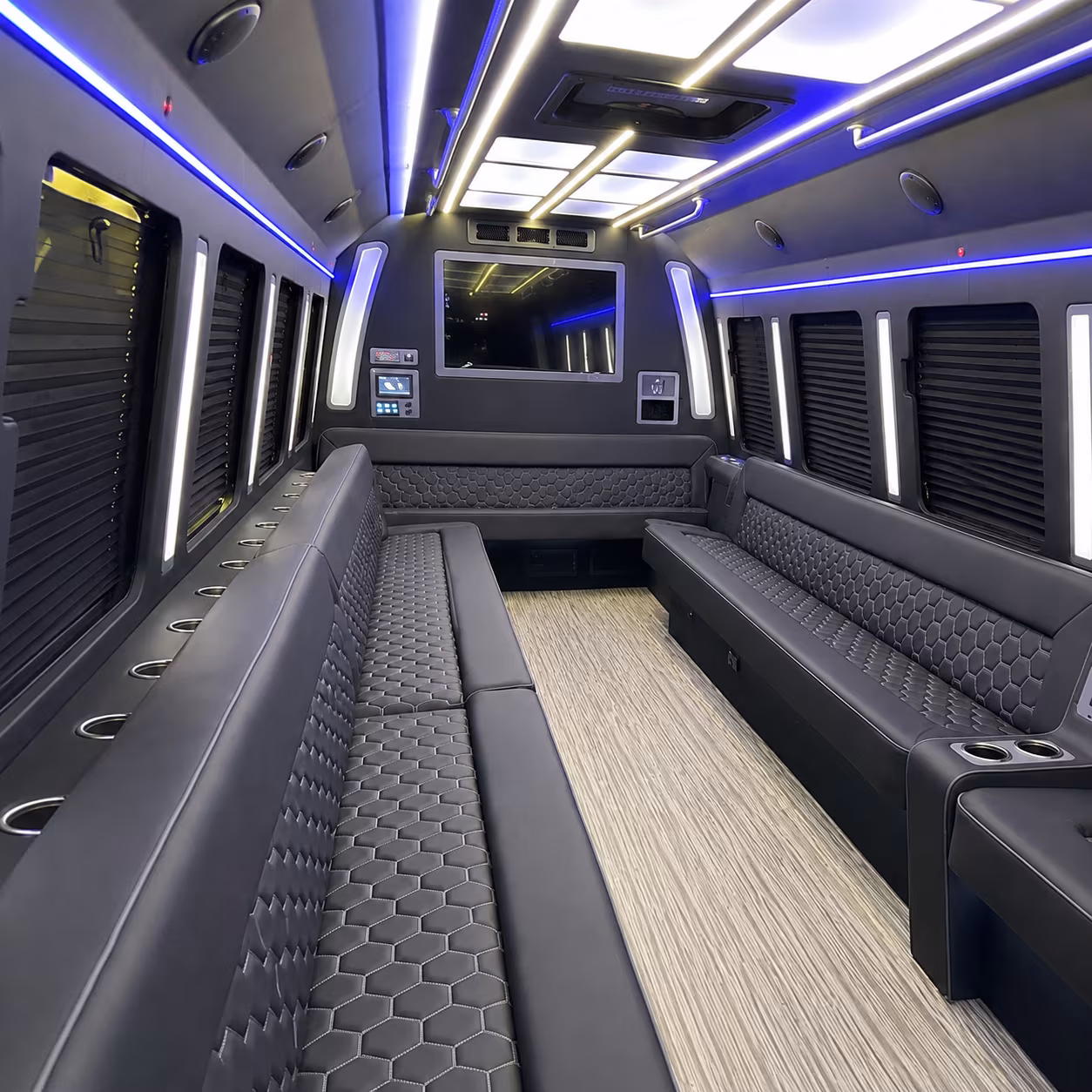 Ann Arbor Birthday, Sweet 16, & Quinceañera Transportation party bus interior