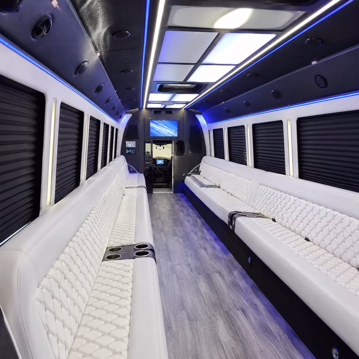 Ann Arbor Wedding Transportation party bus interior