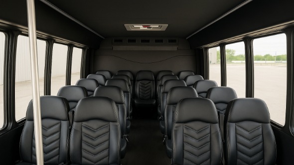 Interior of Charter Bus Company Ann Arbor's 25 Passenger Minibus in Ann Arbor