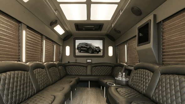 Interior of Charter Bus Company Lansing 's 25 Passenger Party Bus in Lansing 