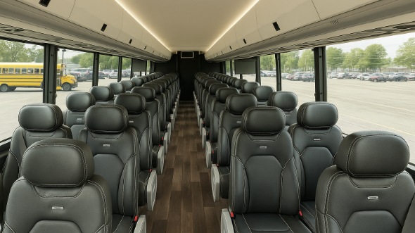 Interior of Charter Bus Company Ann Arbor's 28 Passenger Minibus in Ann Arbor