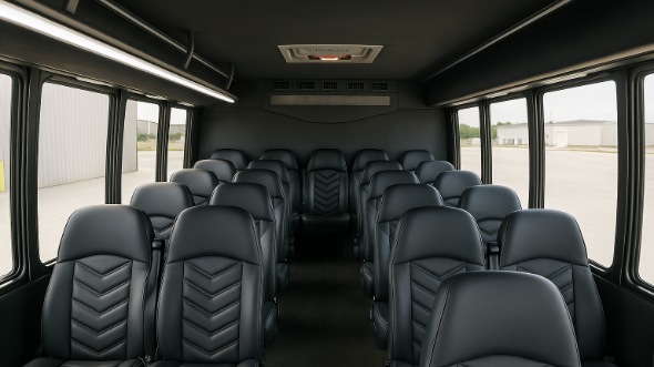 Interior of Charter Bus Company Ann Arbor's 30 Passenger Minibus in Ann Arbor