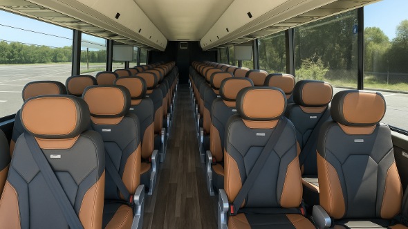 Interior of Charter Bus Company Ann Arbor's 40 Passenger Charter Bus in Ann Arbor