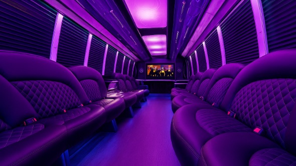 Interior of Charter Bus Company Toledo's 40 Passenger Party Bus in Toledo