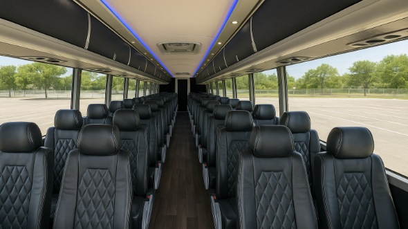 Interior of Charter Bus Company Ann Arbor's 44 Passenger Charter Bus in Ann Arbor