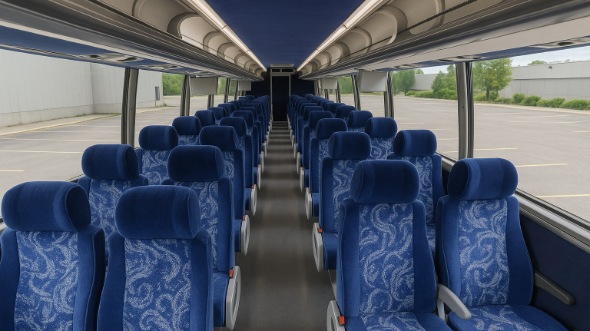 Interior of Charter Bus Company Ann Arbor's 45 Passenger Charter Bus in Ann Arbor