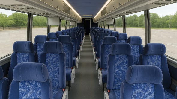 Interior of Charter Bus Company Ann Arbor's 46 Passenger Charter Bus in Ann Arbor