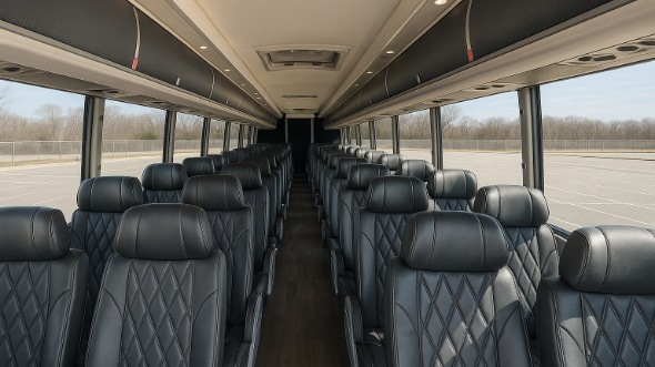 Interior of Charter Bus Company Ann Arbor's 51 Passenger Charter Bus in Ann Arbor