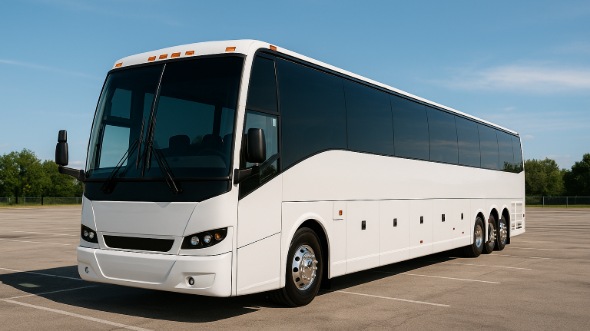 Exterior of Charter Bus Company Ann Arbor's 55 Passenger Charter Bus in Ann Arbor